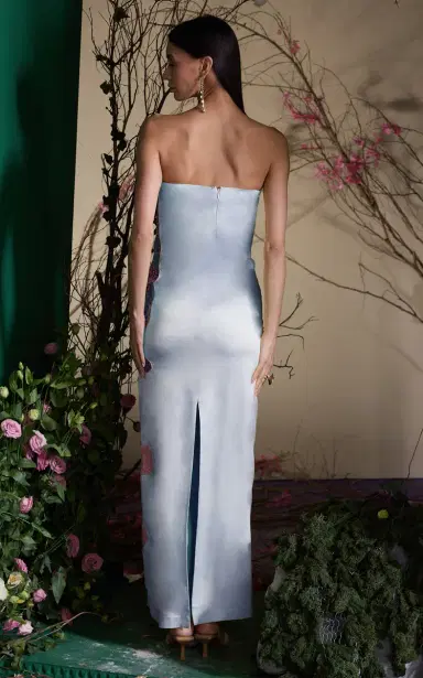 LA FUORI Whispering Tapestry Embroidered Silk Satin Maxi Dress | Thumbnail 3 LA FUORI Whispering Tapestry Embroidered Silk Satin Maxi Dress | Thumbnail 3