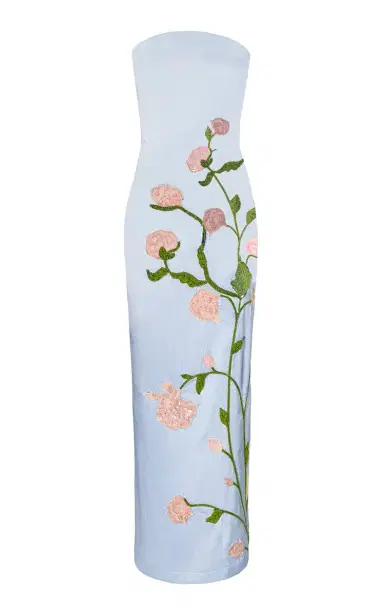 LA FUORI Whispering Tapestry Embroidered Silk Satin Maxi Dress | Thumbnail 1 LA FUORI Whispering Tapestry Embroidered Silk Satin Maxi Dress | Thumbnail 1