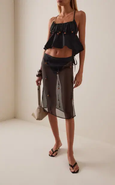 Tae Park Exclusive Beaded Sheer Silk Midi Table Skirt | Thumbnail 2 Tae Park Exclusive Beaded Sheer Silk Midi Table Skirt | Thumbnail 2