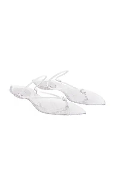 Alaïa Invisible Thong Leather-Trimmed Sandals | Thumbnail 5