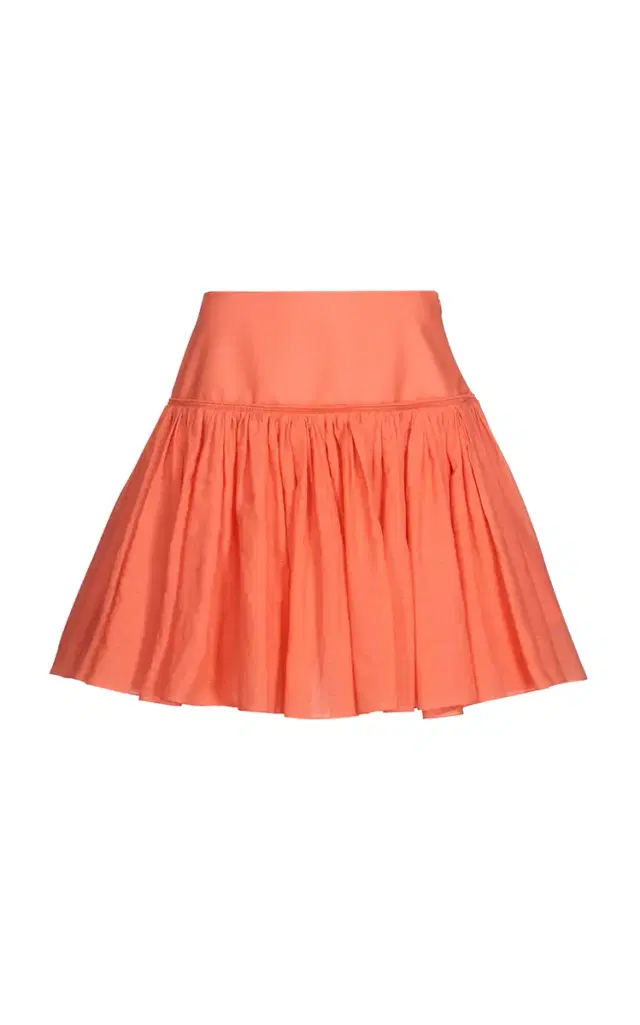 Basque Cotton-Blend Mini Skirt