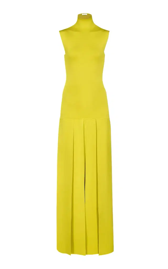 ALAÏA Pleated Knit Maxi Dress