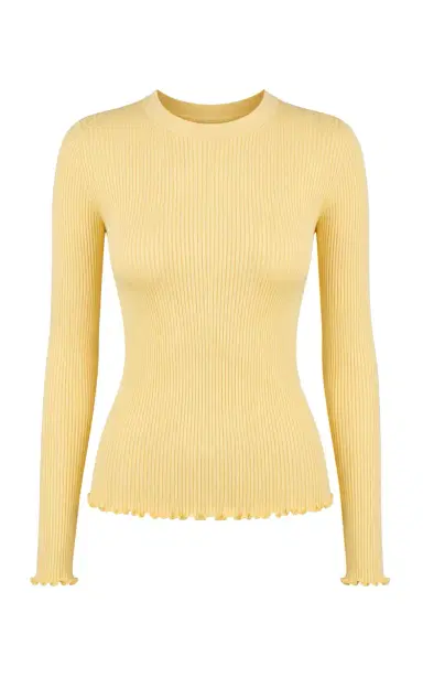 Alaïa Ribbed Knit Silk Top | Thumbnail 4 Alaïa Ribbed Knit Silk Top | Thumbnail 4