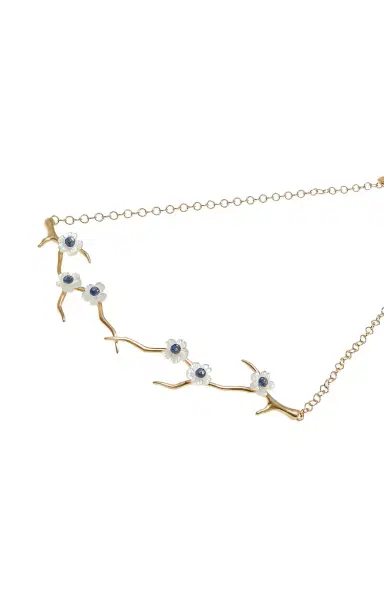 Annette Ferdinandsen Mother Of Pearl And Sapphire Blossom Branch Choker Necklace | Thumbnail 3