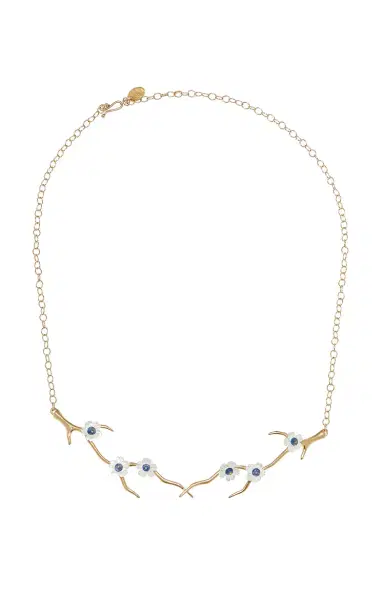 Annette Ferdinandsen Mother Of Pearl And Sapphire Blossom Branch Choker Necklace | Thumbnail 1