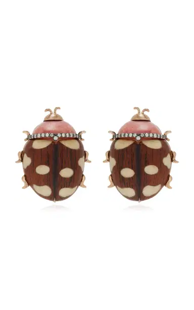 Silvia Furmanovich 18K Rose Gold And Diamond Marquetry Earrings | Thumbnail 1