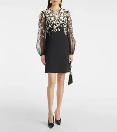 Carolina Herrera Embroidered puff-sleeve minidress | Thumbnail 2