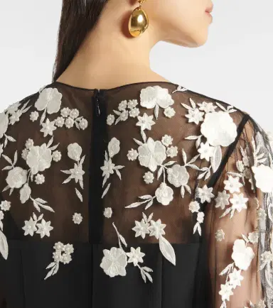Carolina Herrera Embroidered puff-sleeve minidress | Thumbnail 5