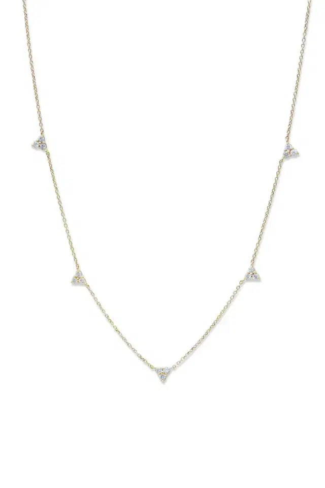 Anzie Diamond Cléo Station Necklace