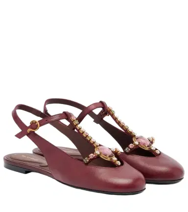 Etro Embellished leather slingback flats | Thumbnail 1 Etro Embellished leather slingback flats | Thumbnail 1