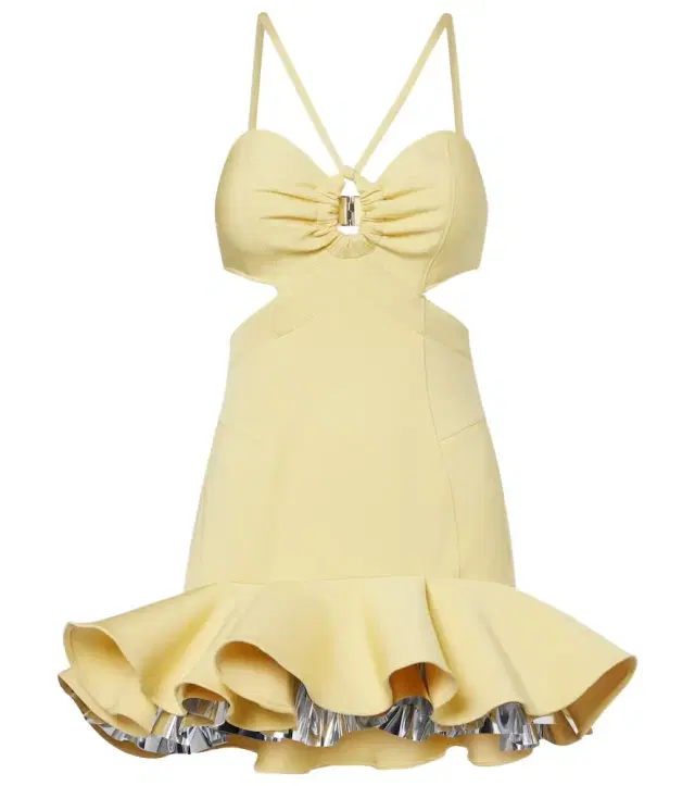 Cutout layered ruffled minidress