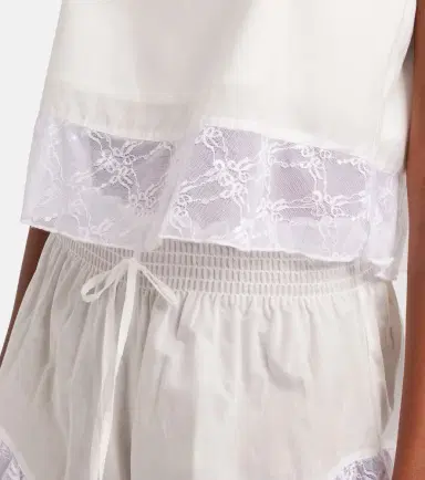 Montce Lace-trimmed cotton crop top | Thumbnail 4