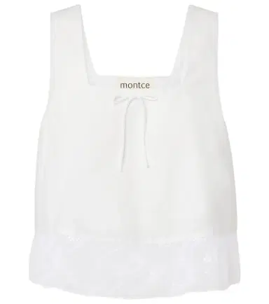 Montce Lace-trimmed cotton crop top | Thumbnail 1