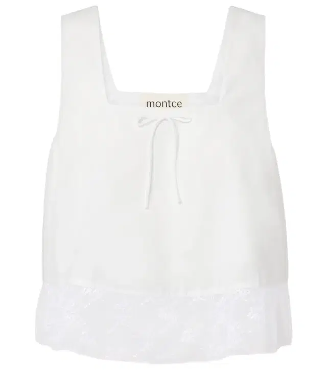 Montce Lace-trimmed cotton crop top