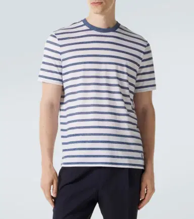 dunhill Striped linen and cotton T-shirt | Thumbnail 5