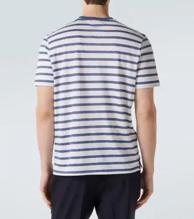 dunhill Striped linen and cotton T-shirt | Thumbnail 6