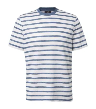 dunhill Striped linen and cotton T-shirt | Thumbnail 1