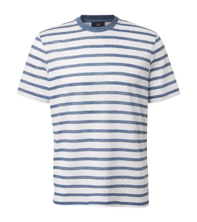 Striped linen and cotton T-shirt