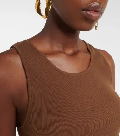 Saint Laurent Cassandre cotton jersey tank top | Thumbnail 5 Saint Laurent Cassandre cotton jersey tank top | Thumbnail 5