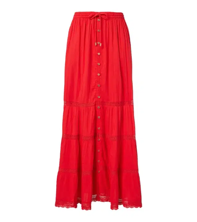 Melissa Odabash Marley crochet-trimmed cotton maxi skirt