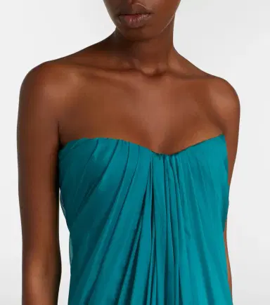 Alexander McQueen Draped silk chiffon bustier gown | Thumbnail 4 Alexander McQueen Draped silk chiffon bustier gown | Thumbnail 4