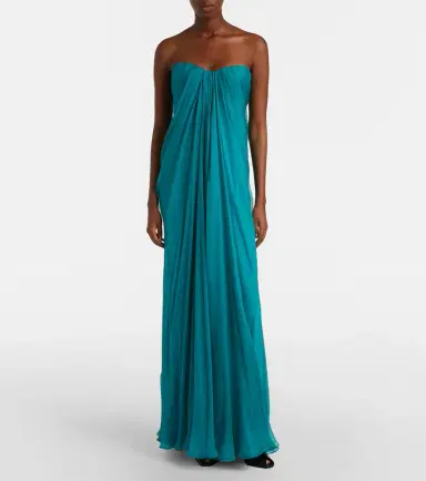 Alexander McQueen Draped silk chiffon bustier gown | Thumbnail 5 Alexander McQueen Draped silk chiffon bustier gown | Thumbnail 5