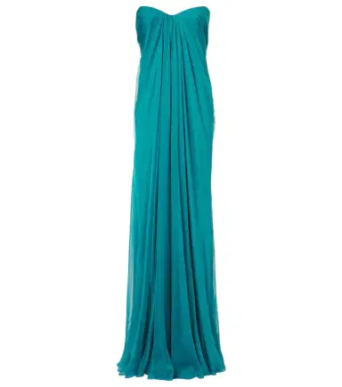 Alexander McQueen Draped silk chiffon bustier gown | Thumbnail 1 Alexander McQueen Draped silk chiffon bustier gown | Thumbnail 1
