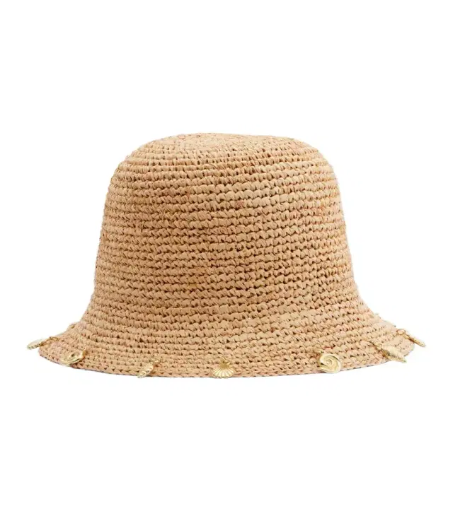 Oseree Oséree Embellished raffia bucket hat