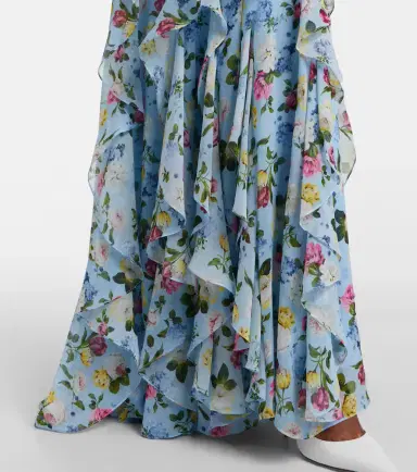 Carolina Herrera Floral ruffled silk gown | Thumbnail 2