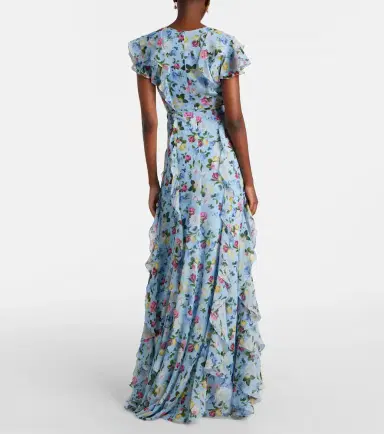 Carolina Herrera Floral ruffled silk gown | Thumbnail 4