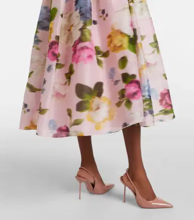 Carolina Herrera Floral linen and silk midi dress | Thumbnail 5 Carolina Herrera Floral linen and silk midi dress | Thumbnail 5
