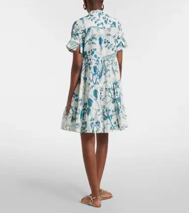 Erdem Floral tiered cotton and linen minidress | Thumbnail 4 Erdem Floral tiered cotton and linen minidress | Thumbnail 4