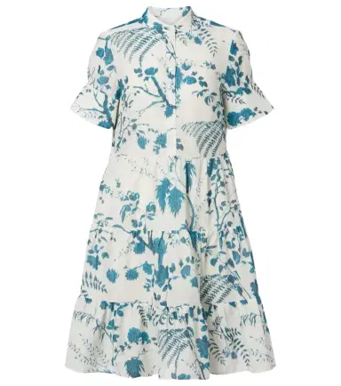 Erdem Floral tiered cotton and linen minidress | Thumbnail 1 Erdem Floral tiered cotton and linen minidress | Thumbnail 1
