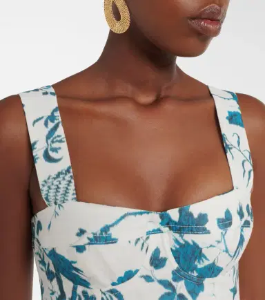 Erdem Floral cotton and linen crop top | Thumbnail 4 Erdem Floral cotton and linen crop top | Thumbnail 4