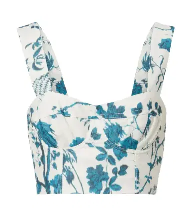 Erdem Floral cotton and linen crop top | Thumbnail 1 Erdem Floral cotton and linen crop top | Thumbnail 1