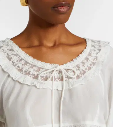 Posse Danielle lace-trimmed cotton blouse | Thumbnail 2