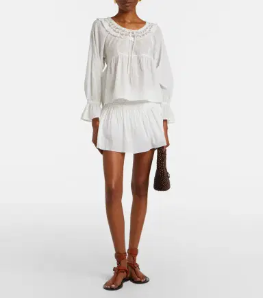 Posse Danielle lace-trimmed cotton blouse | Thumbnail 3