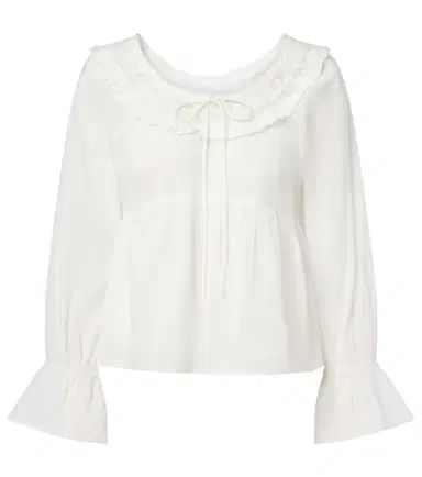 Posse Danielle lace-trimmed cotton blouse | Thumbnail 1
