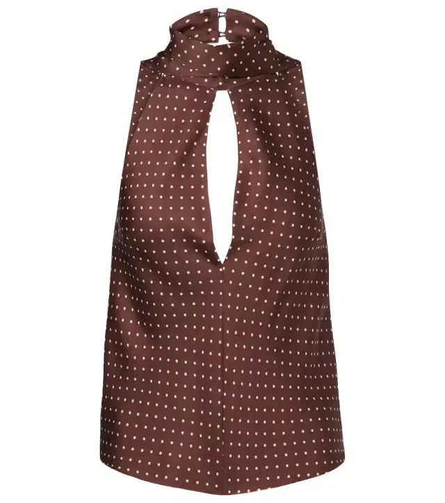 Posse Phoebe polka-dot halterneck top