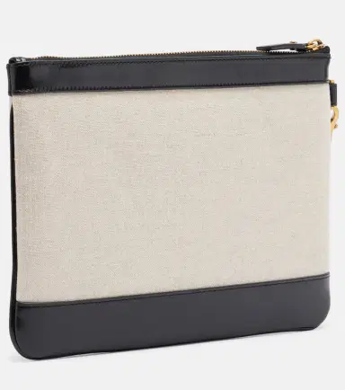 Versace Rivière leather-trimmed canvas pouch | Thumbnail 3