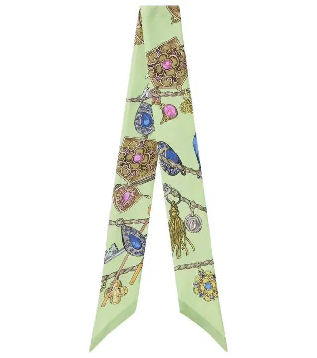 Floral silk twill scarf