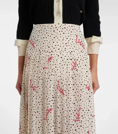 Valentino Polka-dot silk crêpe de chine midi skirt | Thumbnail 2 Valentino Polka-dot silk crêpe de chine midi skirt | Thumbnail 2