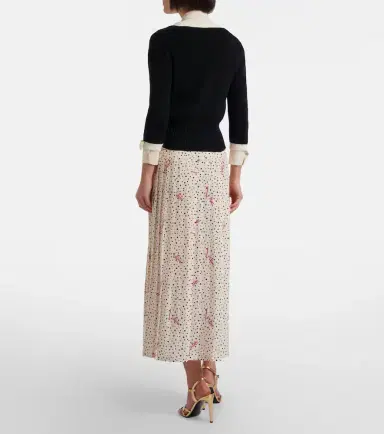 Valentino Polka-dot silk crêpe de chine midi skirt | Thumbnail 5 Valentino Polka-dot silk crêpe de chine midi skirt | Thumbnail 5