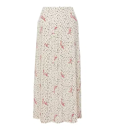 Valentino Polka-dot silk crêpe de chine midi skirt | Thumbnail 1 Valentino Polka-dot silk crêpe de chine midi skirt | Thumbnail 1