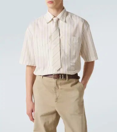 Calvin Klein Collection Nathaniel striped bowling shirt | Thumbnail 5