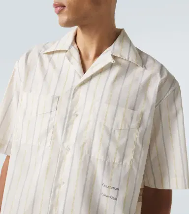 Calvin Klein Collection Nathaniel striped bowling shirt | Thumbnail 6
