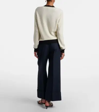 Valentino VGold Crepe Couture wide-leg pants | Thumbnail 5