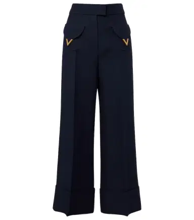 Valentino VGold Crepe Couture wide-leg pants | Thumbnail 1