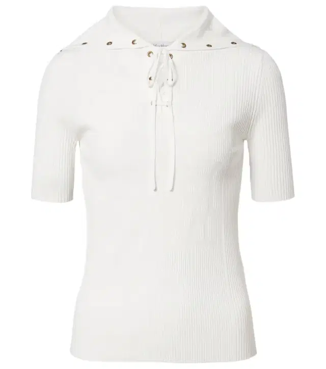 Max Mara Ribbed-knit lace-up top