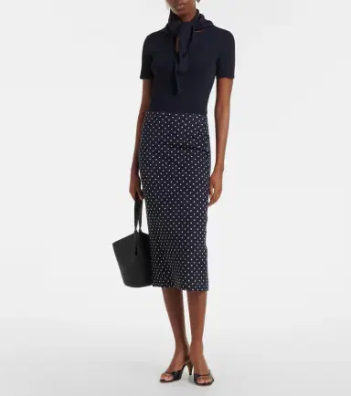 Max Mara Polka-dot jersey midi skirt | Thumbnail 3